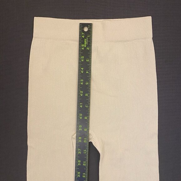 Zara Women's Ribbed Leggings Ankle Length Pull On Stretch Ivory Size XS / S NWT - Picture 7 of 13